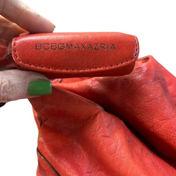 BCBGMaxAzria Orange Leather Large Hobo Shoulder Bag - Picture 2 of 12